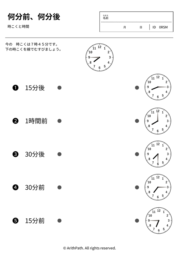 何分前、何分後
