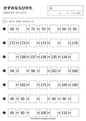 かずのならびかた