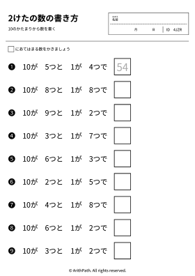2けたの数の書き方