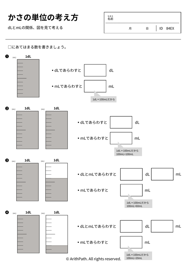 かさの単位の考え方
