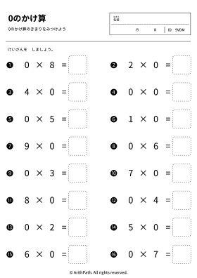 0のかけ算