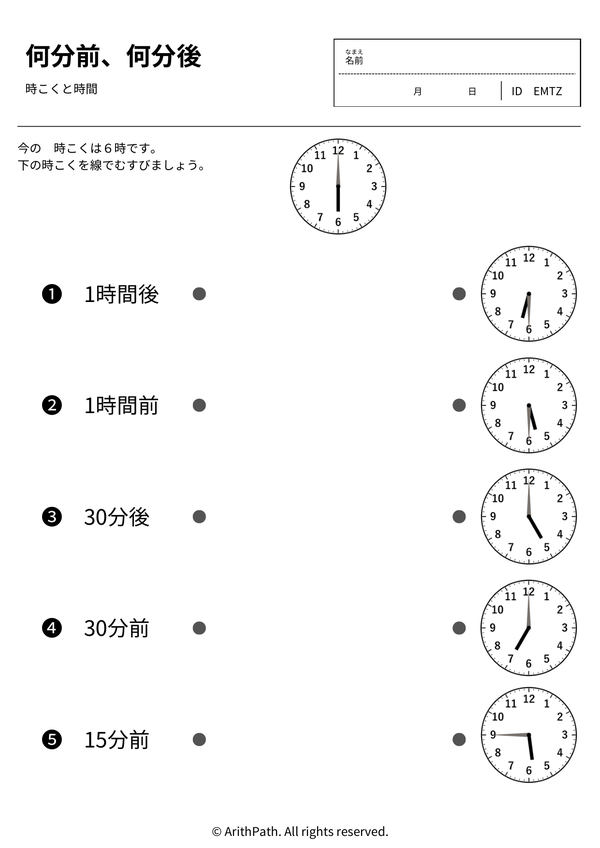 何分前、何分後