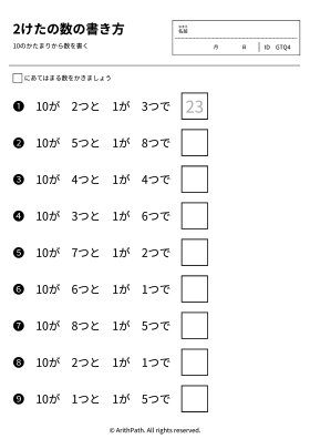 2けたの数の書き方
