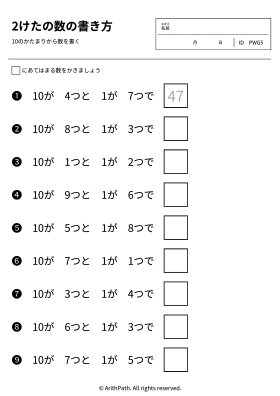 2けたの数の書き方