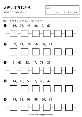 大きいすうじから