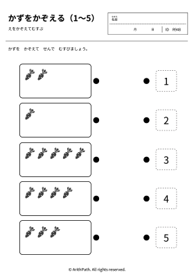 かずをかぞえる（1〜5）