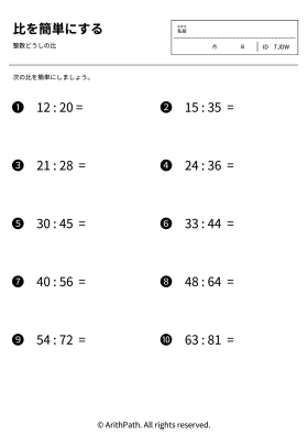 比を簡単にする