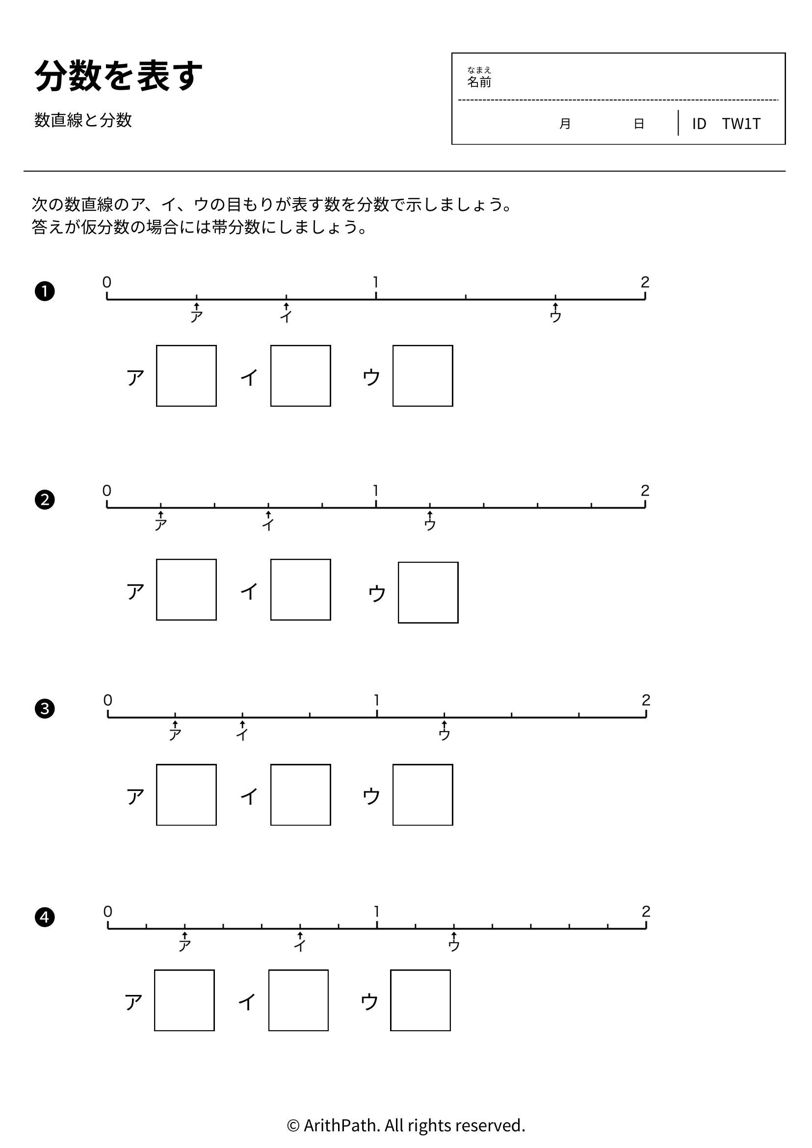 分数を表す