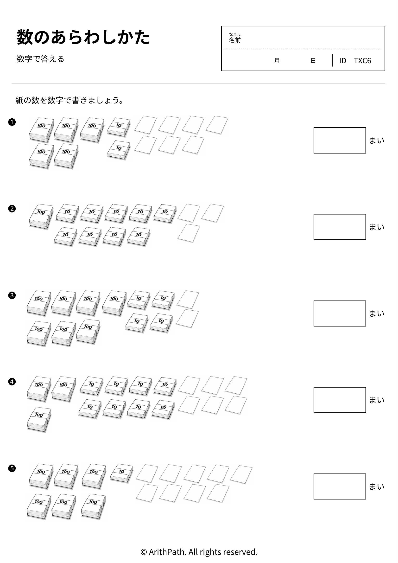 数のあらわしかた