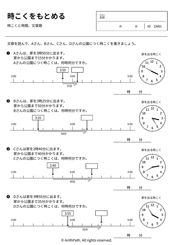 時こくと時間