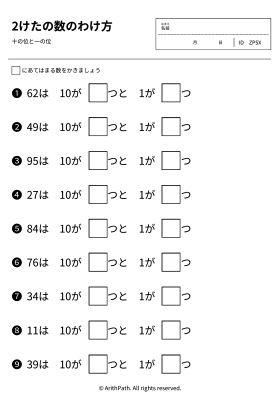 2けたの数のわけ方